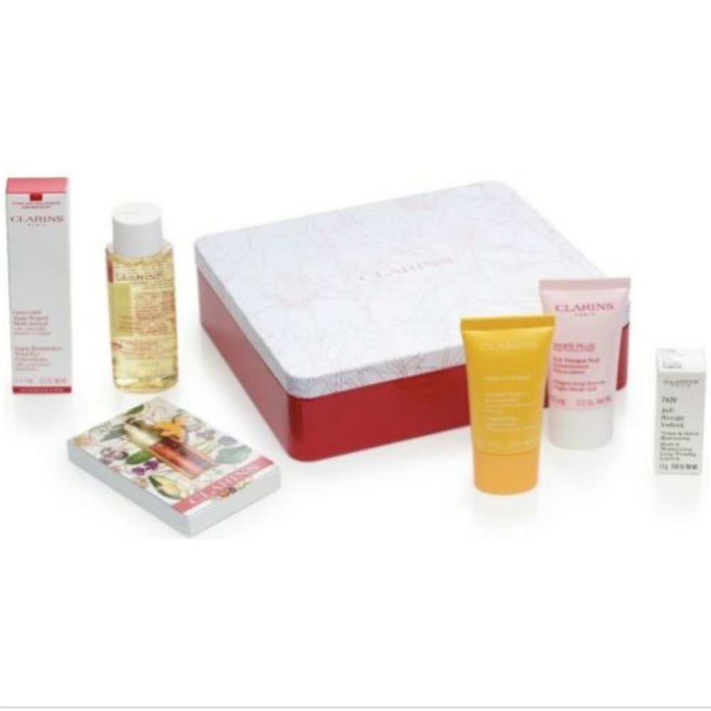 Clarins 7PC Skincare Gift Set in Clarins Tin Box